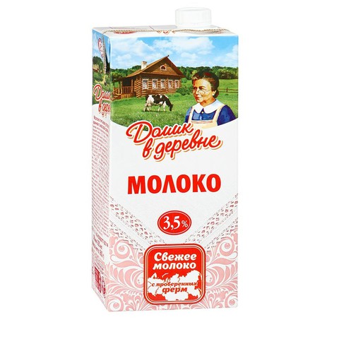 Молоко ультрапастеризованное 3,5% Домик в деревне 950г ПЭТ (12 шт)