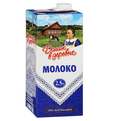 Молоко ультрапастеризованное 2,5% Домик в деревне 950г ПЭТ (12 шт)