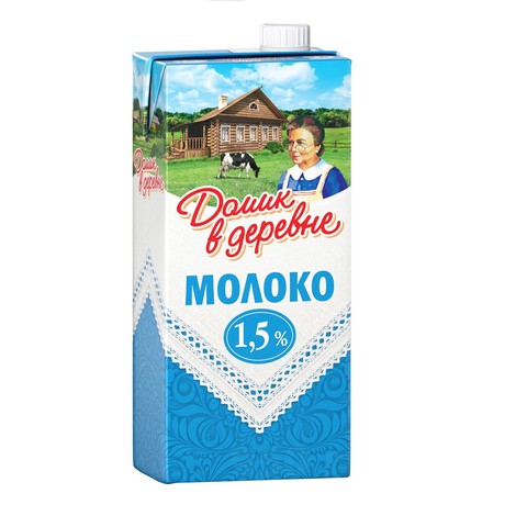 Молоко ультрапастеризованное 1,5% Домик в деревне 950г ПЭТ (12 шт)