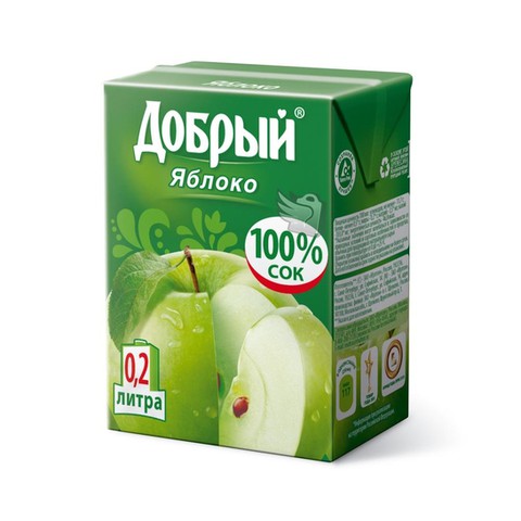 Сок Добрый Яблоко 0,2 л ПЭТ (27 шт)